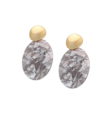 Sohi Women's Red Marble Drop Earrings