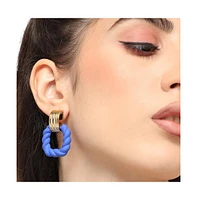 Sohi Women's Blue Rope Drop Earrings