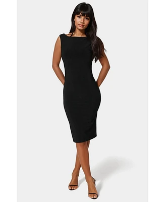 Bebe Women's High Neck Open Back Midi Dress