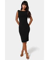 Bebe Women's High Neck Open Back Midi Dress
