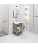 Viola 24 in. W Bath Vanity in Cashmere Grey with Ceramic Vanity Top in White with Integrated White Basin