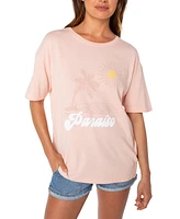 Roxy Juniors' Paraiso Cotton Oversized Graphic T-Shirt