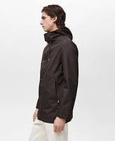 Mango Men's Water-Repellent Hooded Parka