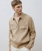 Mango Men's Linen Pockets Jacket