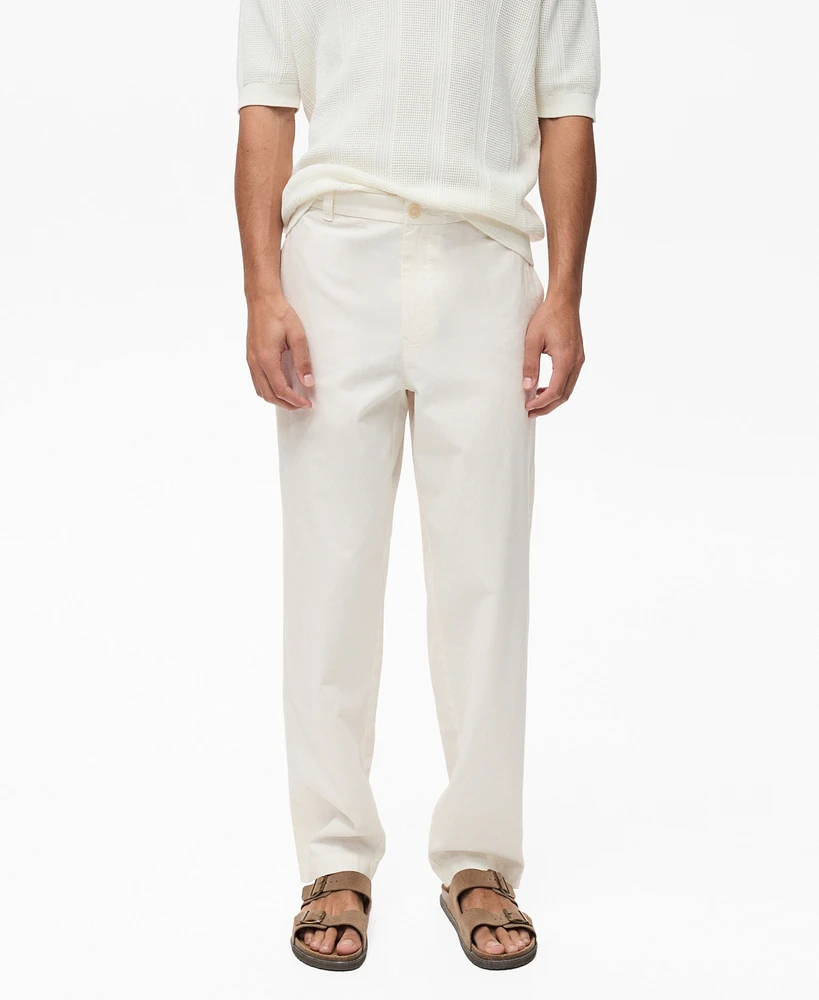 Mango Men's Regular-Fit Linen Pants