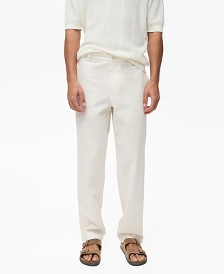 Mango Men's Regular-Fit Linen Pants