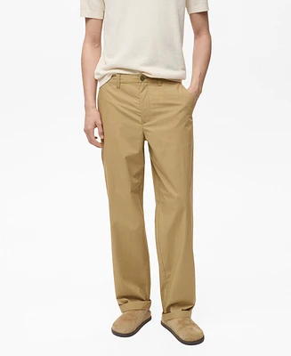 Mango Men's Straight-Fit Cotton Pants