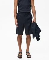 Mango Men's Slim-Fit Linen Bermuda Shorts