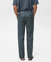 Mango Men's Linen Straight Pants