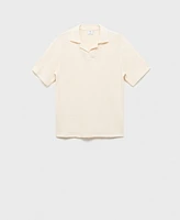 Mango Men's Crochet Cotton Polo Shirt