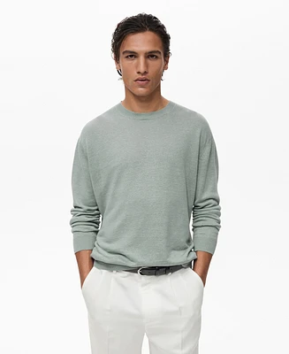 Mango Men's Linen Flowy Sweater