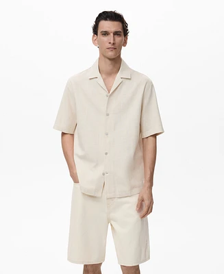Mango Men's Linen-Blend Regular-Fit Shirt
