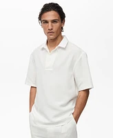 Mango Men's Lyocell Linen Regular-Fit Polo Shirt