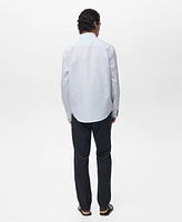 Mango Men's Mao Collar Linen Shirt