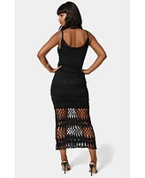 Bebe Women's Geo Crochet Tank Maxi