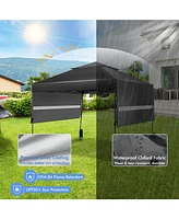 10 x 17.6 Feet Outdoor Instant Pop-up Canopy Tent with Dual Half Awnings