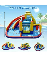 Gymax 7-in-1 Inflatable Water Slide Water Park Kids Bounce Castle With 680W Air Blower