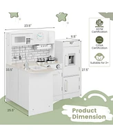 Kids Kitchen Playset Conor Kitchen Toy with Realistic Microwave and Oven Stove