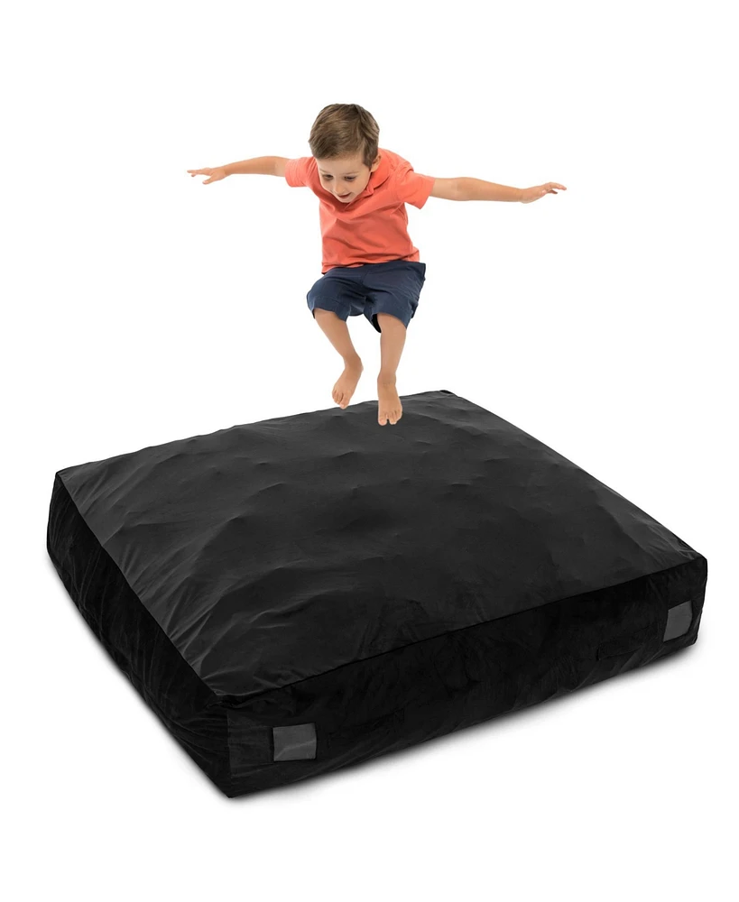57 x Inch Crash Pad Sensory Mat with Foam Blocks and Washable Velvet Cover