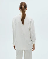 Mango Women's Wrinkled-Effect Suit Jacket