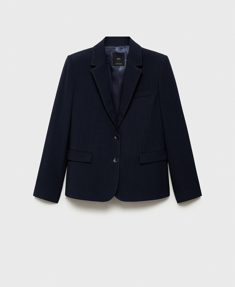Mango Women's Pinstripe Suit Blazer