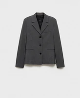 Mango Women's Straight Button Suit Blazer