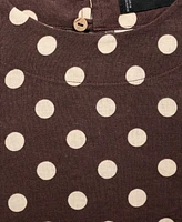 Mango Women's Polka-Dot Linen Crop Top