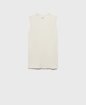 Mango Women's Side Openings Ribbed Top