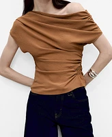 Mango Women's Asymmetric Ruched Top