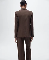 Mango Women's Linen Suit Jacket