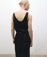 Mango Women's Wide Straps Silk Top