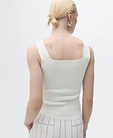 Mango Women's Low Neckline Fine-Knit Top