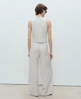 Mango Women's Linen-Blend Suit Vest