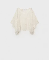 Mango Women's Embroidered Flower Top