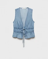 Mango Women's Tie Closure Lyocell Top