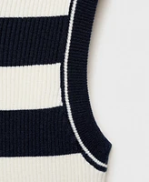Mango Women's Striped Knit Top