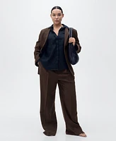 Mango Women's Straight-Fit Lyocell Suit Jacket