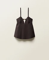 Mango Women's Open Back V-Neck Top