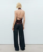 Mango Women's Draped Floral Top