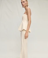 Mango Women's Strapless Peplum Top