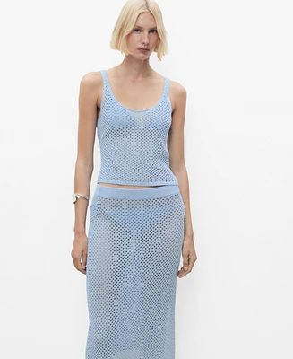 Mango Women's Rhinestone Detail Knitted Top