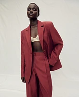 Mango Women's Linen-Blend Suit Jacket
