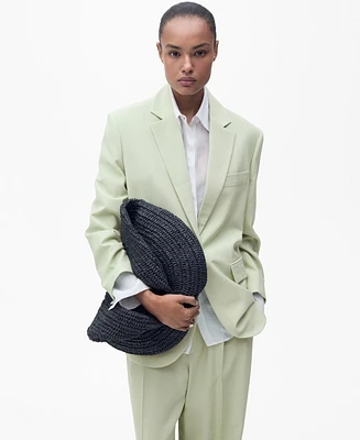 Mango Women's Straight-Fit Suit Jacket