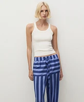 Mango Women's Two-Tone Striped Lyocell Woven Pants