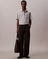 Calvin Klein Men's Cotton Striped Textured Short-Sleeve Shirt