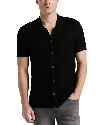 Perry Ellis Men's Mesh Button-Front Shirt