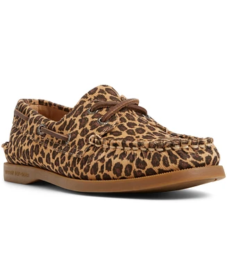 Sperry Women's Authentic Original 2-Eye Slip-On Boat Shoe - Woven brown primary