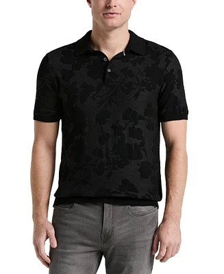 Perry Ellis Men's Floral Jacquard Polo Shirt