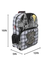 Harry Potter Hogwarts Tartan Crest 16” Kid's Backpack For School And Travel