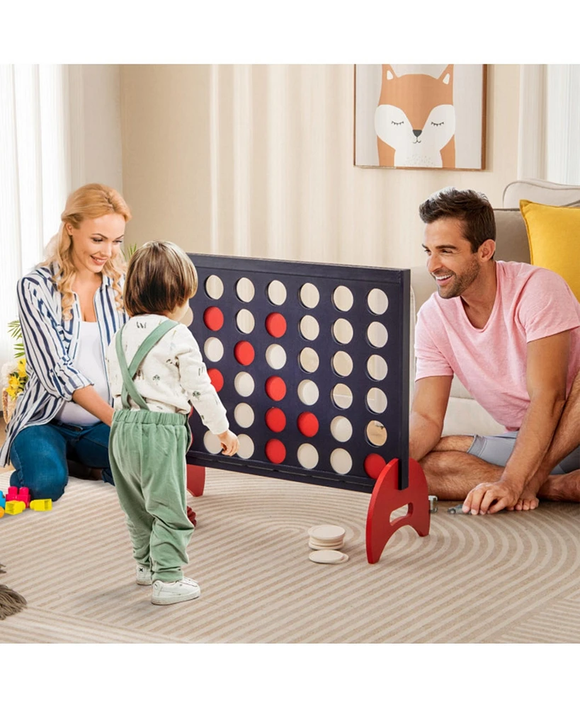 Boyel Living Giant 4-in-a-row Game Set Wooden Jumbo 4-to-Score with Carrying Bag